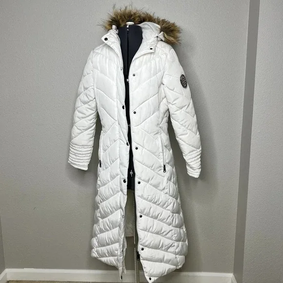 Madden Girl White Long Puffer Coat - Picture 11 of 11